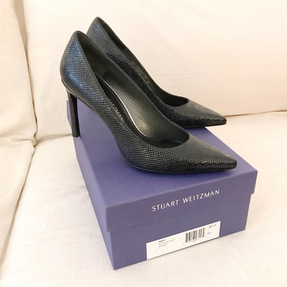 NEW STUART WEITZMAN Heist Black Stiletto Heels US 7 - Picture 7 of 8